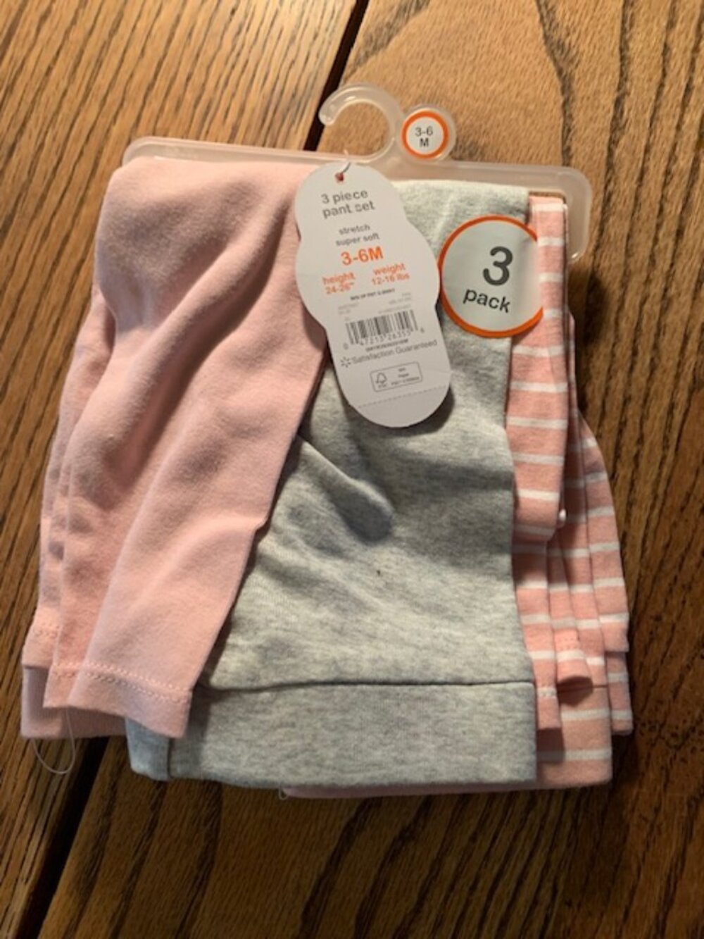 3 pair girls pants, size 3-6 mo, NEW with tags
